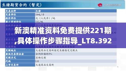 新澳精准资料免费提供221期,具体操作步骤指导_LT8.392