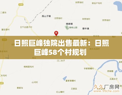 日照巨峰独院出售最新：日照巨峰58个村规划 