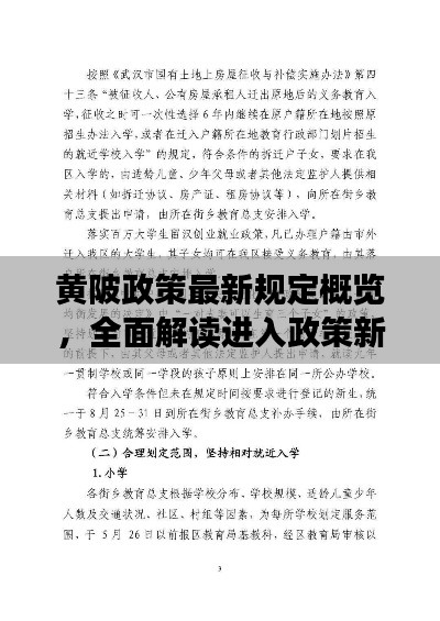 黄陂政策最新规定概览，全面解读进入政策新规定