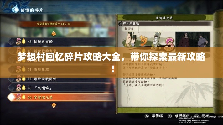 梦想村回忆碎片攻略大全，带你探索最新攻略！