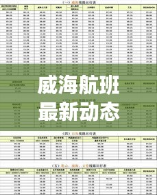 威海航班最新动态通告，今日航班信息一览